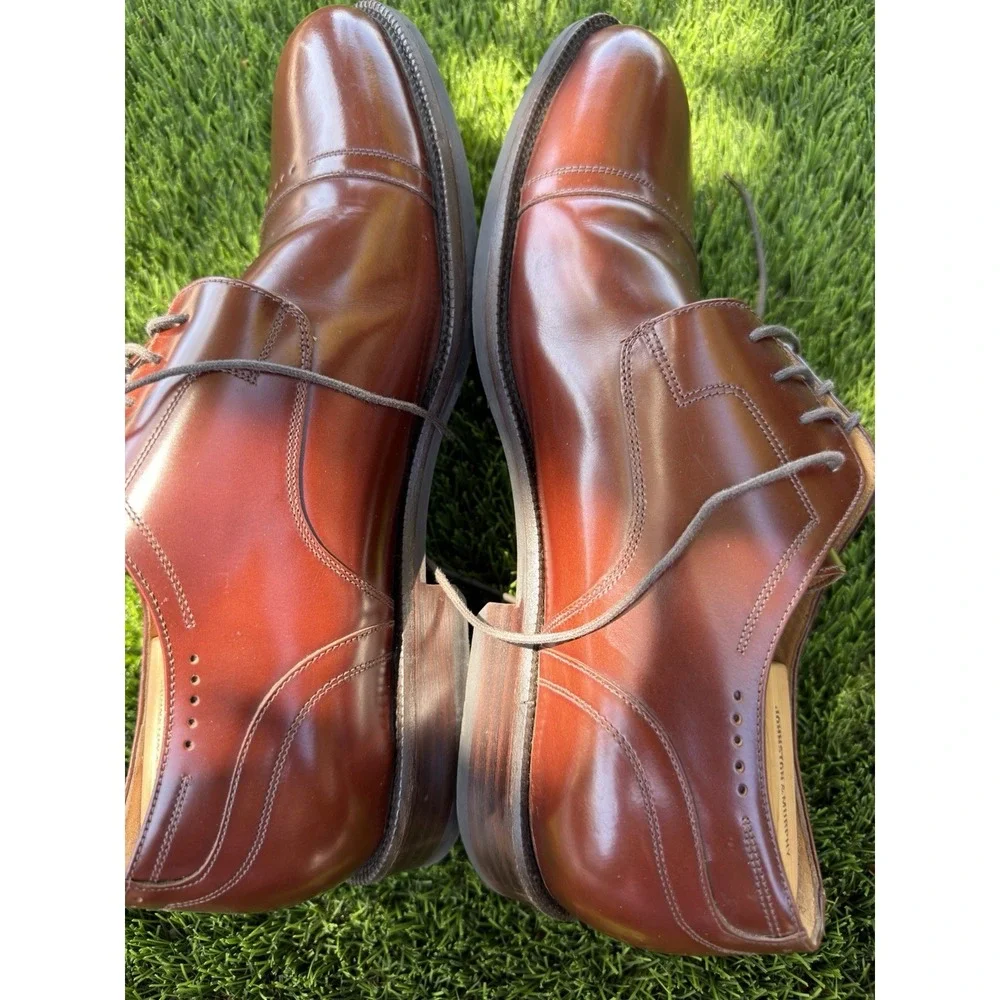 Johnston & Murphy Signature Series 15-1294 Brown Cap Toe Derby Shoes 10 W